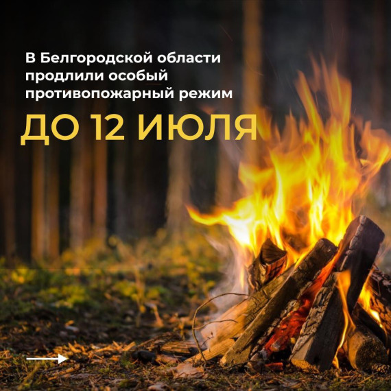 Особый противопожарный режим сохранится в Белгородской области до 12 июля этого года.