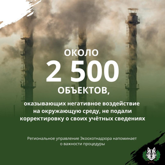 Управление Экоохотнадзора Белгородской области напоминает о важности работы по корректировке учётных сведений об объектах, оказывающих негативное воздействие на окружающую среду.